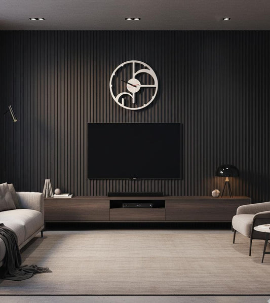 Modern Abstract Wooden Wall Clock | Minimalist White Cutout Design