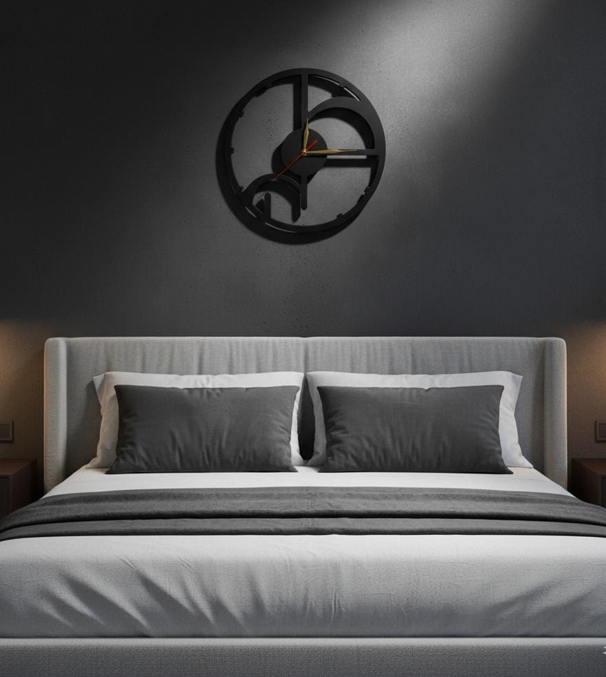 Modern Abstract Wooden Wall Clock | Minimalist White Cutout Design