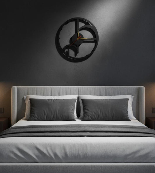 Modern Abstract Wooden Wall Clock | Minimalist White Cutout Design