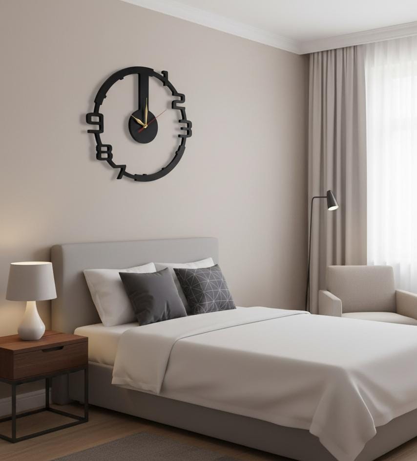 Modern Minimal Wall Clock | Designed Numeric with Bold Cut | Crafted Entirely From Pure Wood