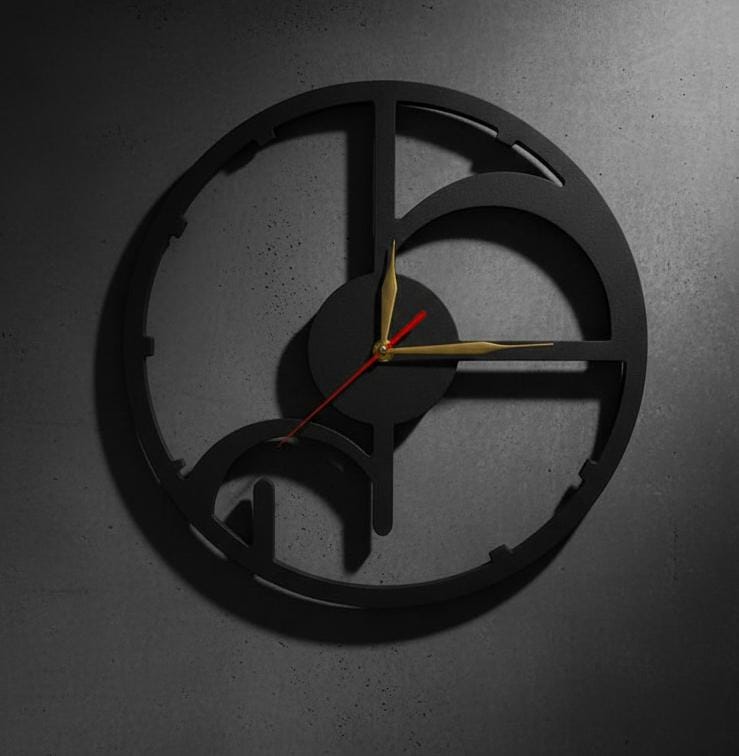 Modern Abstract Wooden Wall Clock | Minimalist White Cutout Design