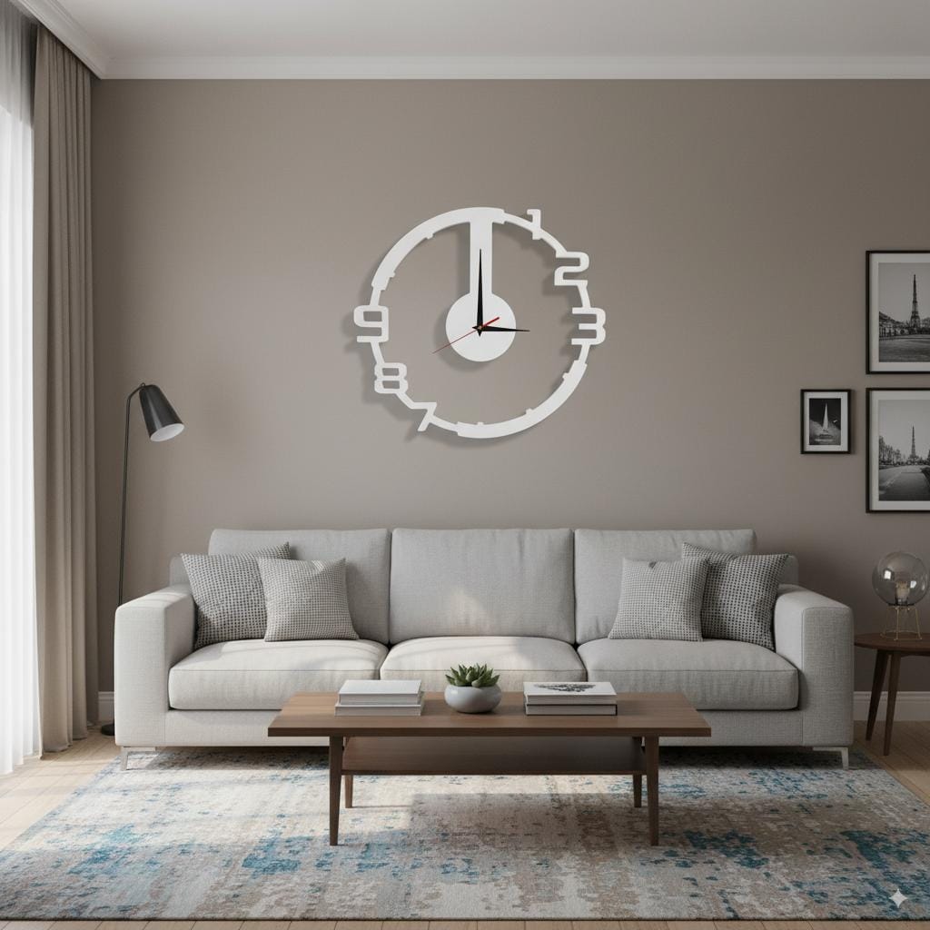 Modern Minimal Wall Clock | Designed Numeric with Bold Cut | Crafted Entirely From Pure Wood