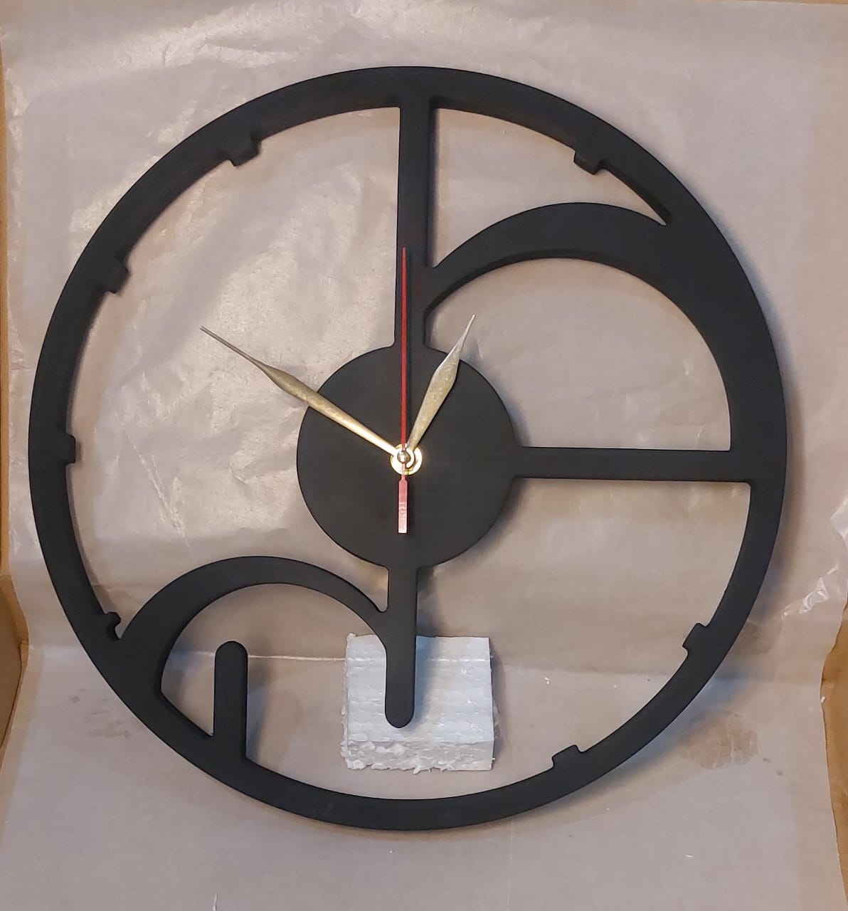 Modern Abstract Wooden Wall Clock | Minimalist White Cutout Design