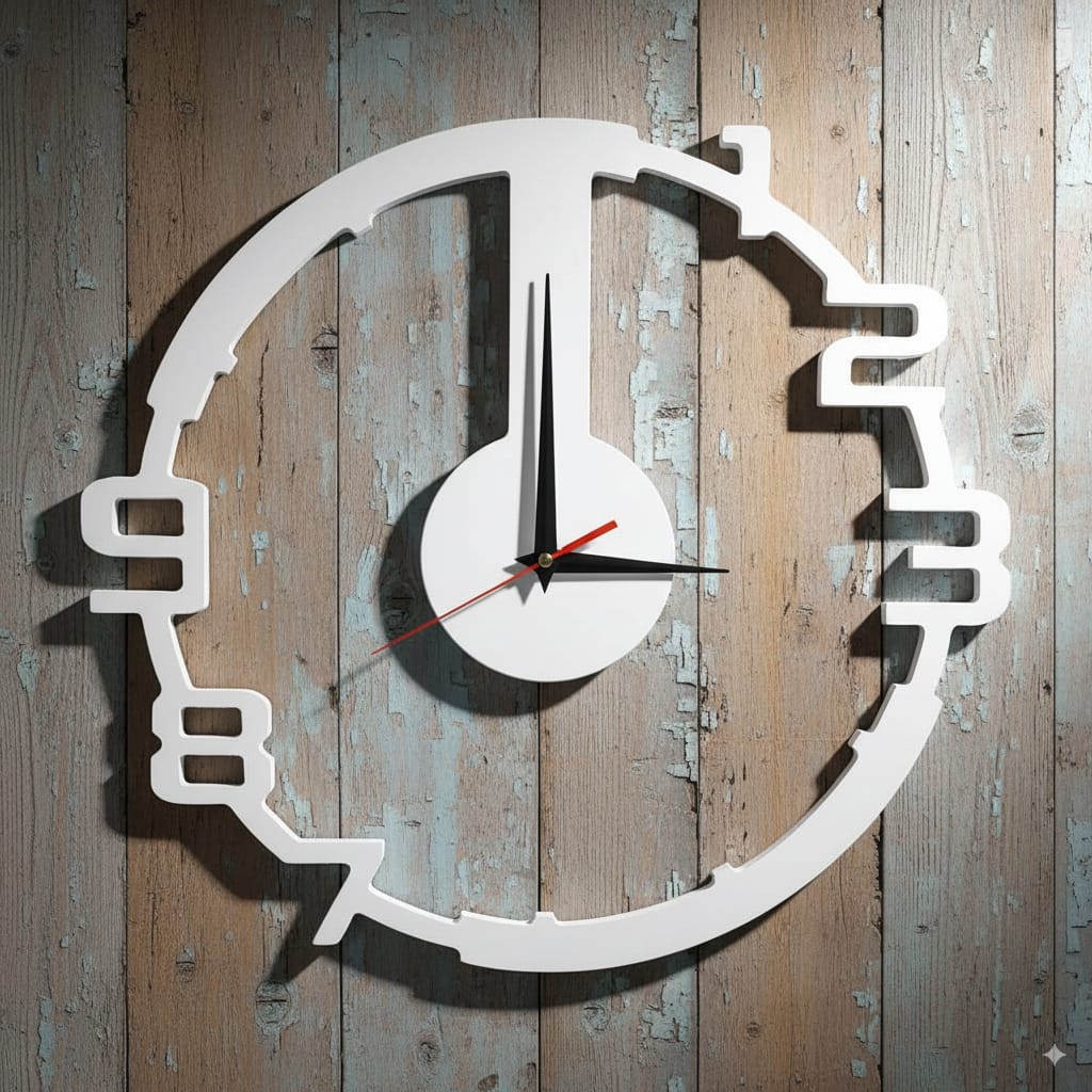 Modern Minimal Wall Clock | Designed Numeric with Bold Cut | Crafted Entirely From Pure Wood